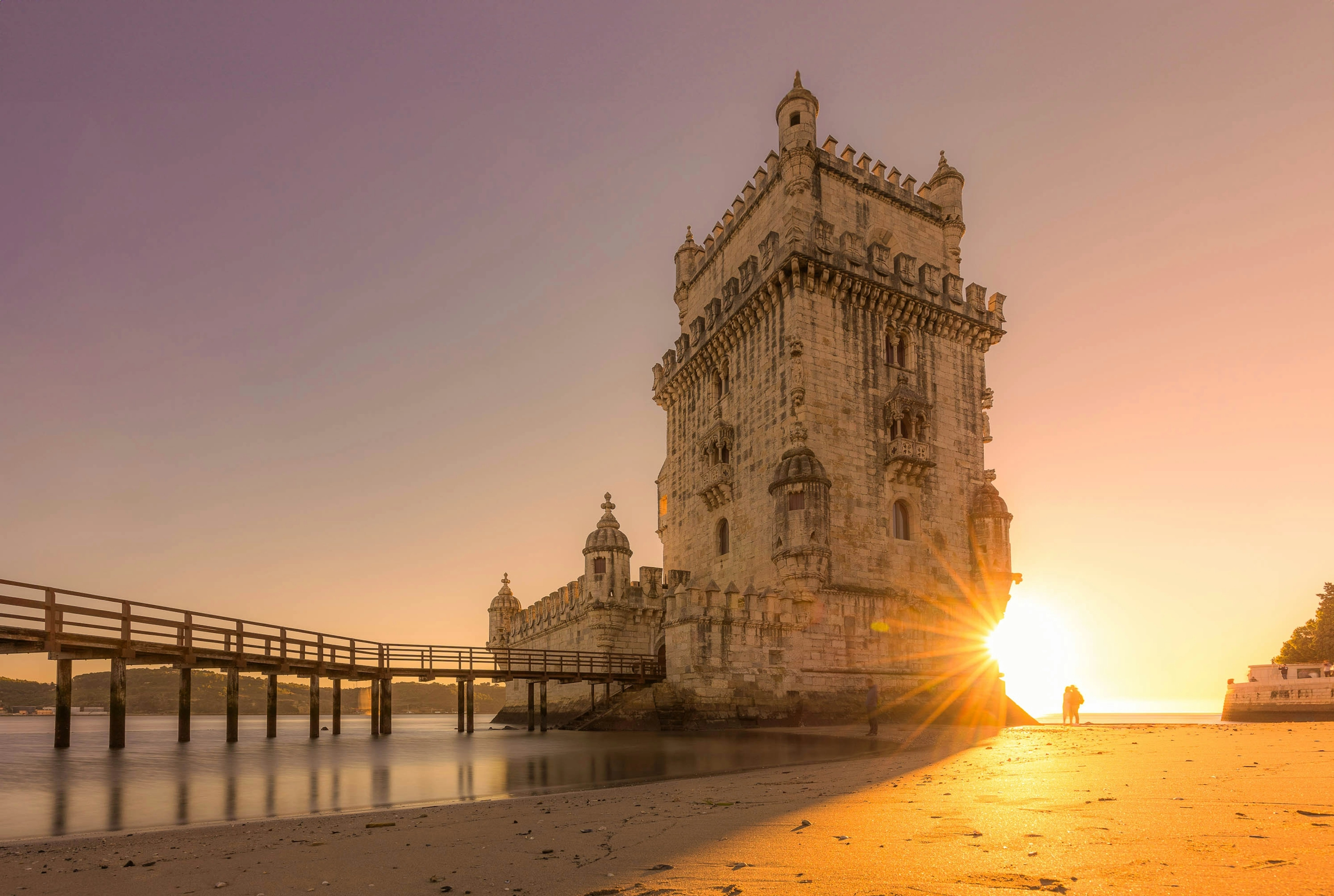 Tour de Belém au coucher du soleil, Lisbonne