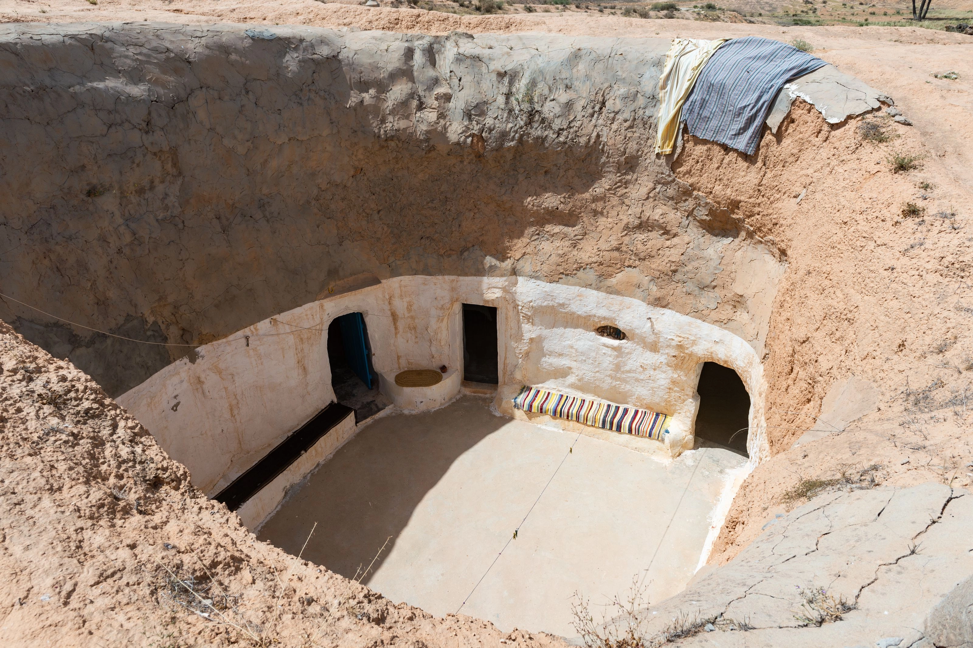 Habitation troglodytique creusée à Matmata