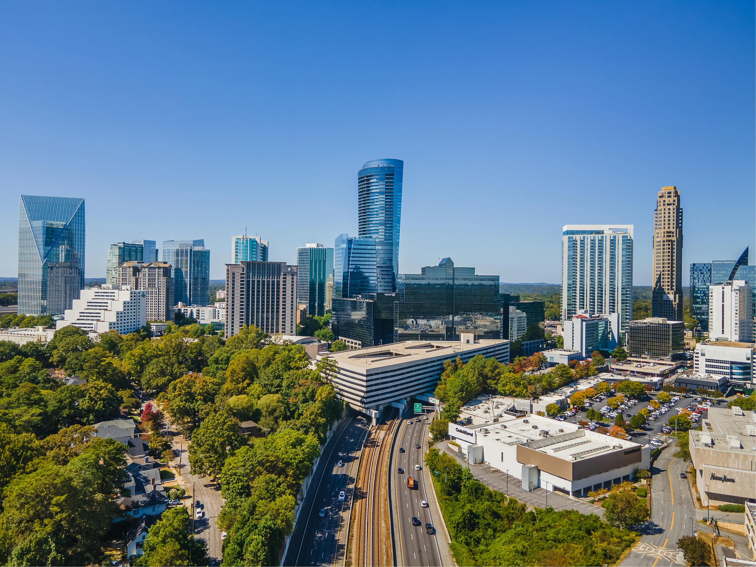 Vue aérienne du centre-ville d'Atlanta