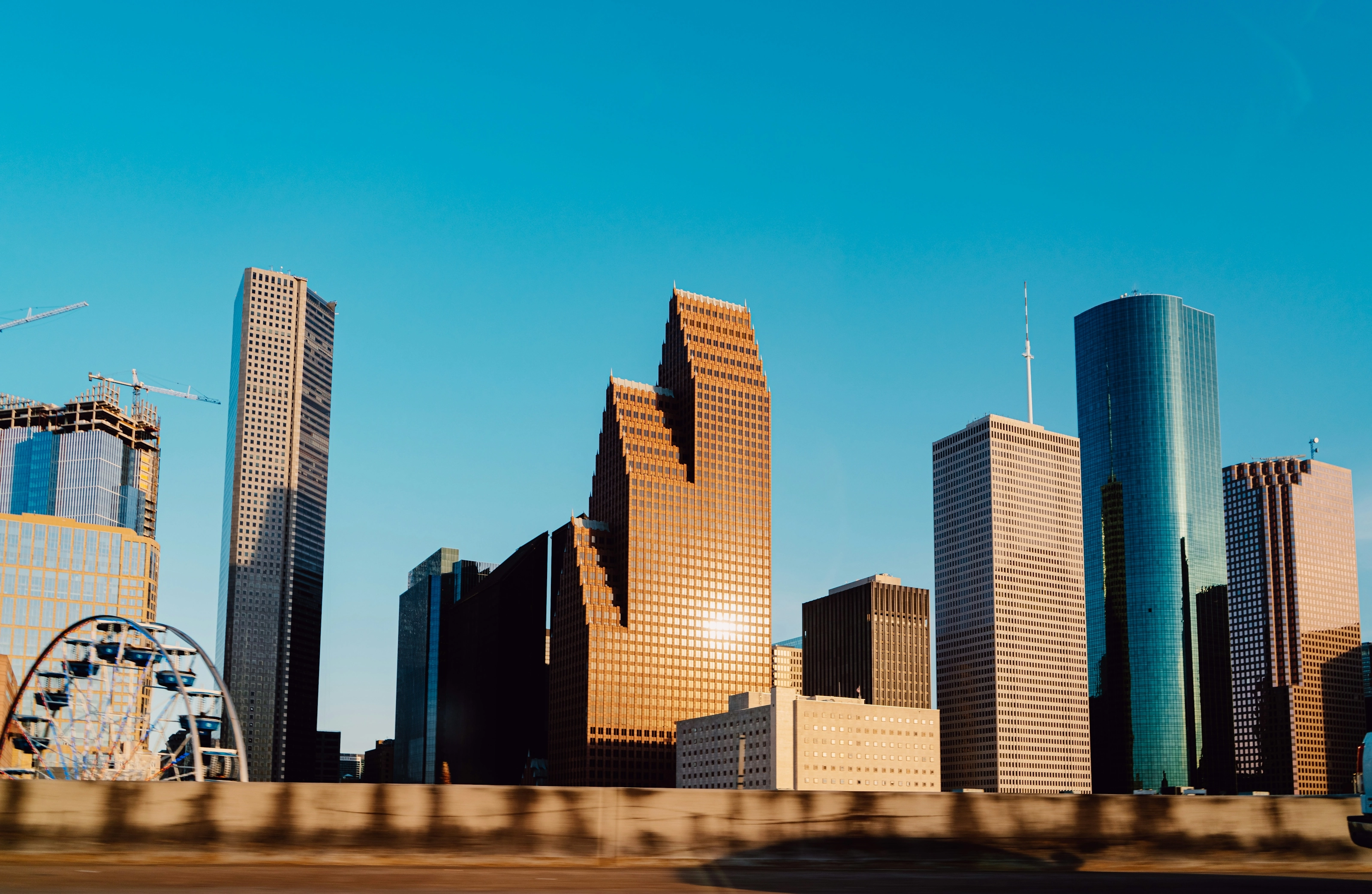 Gratte-ciel de Houston au coucher du soleil