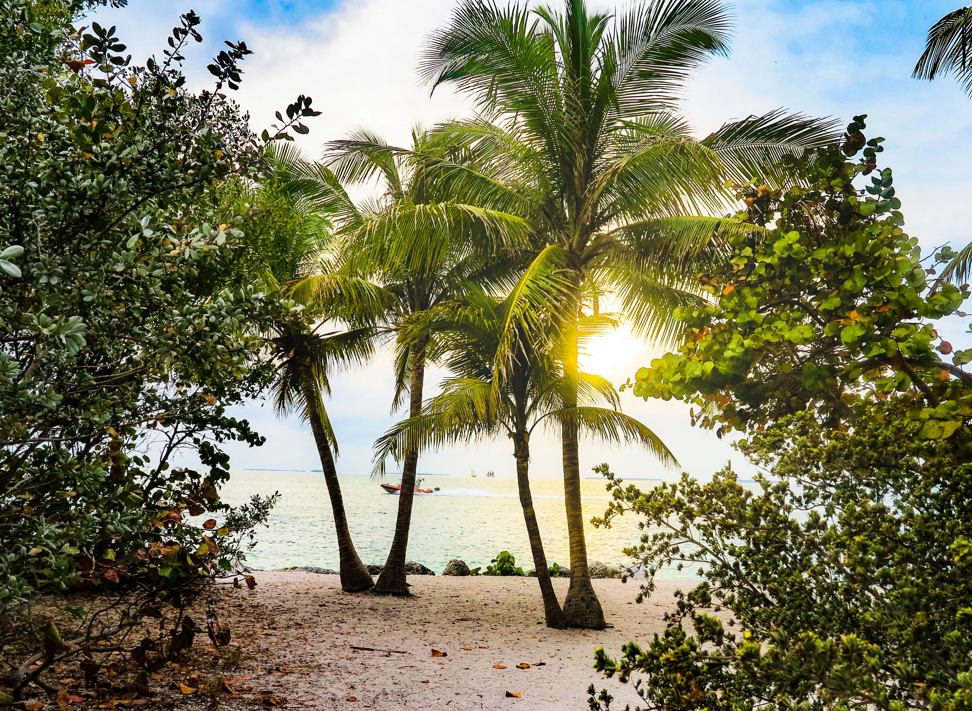 Coucher de soleil sur une plage de Key West