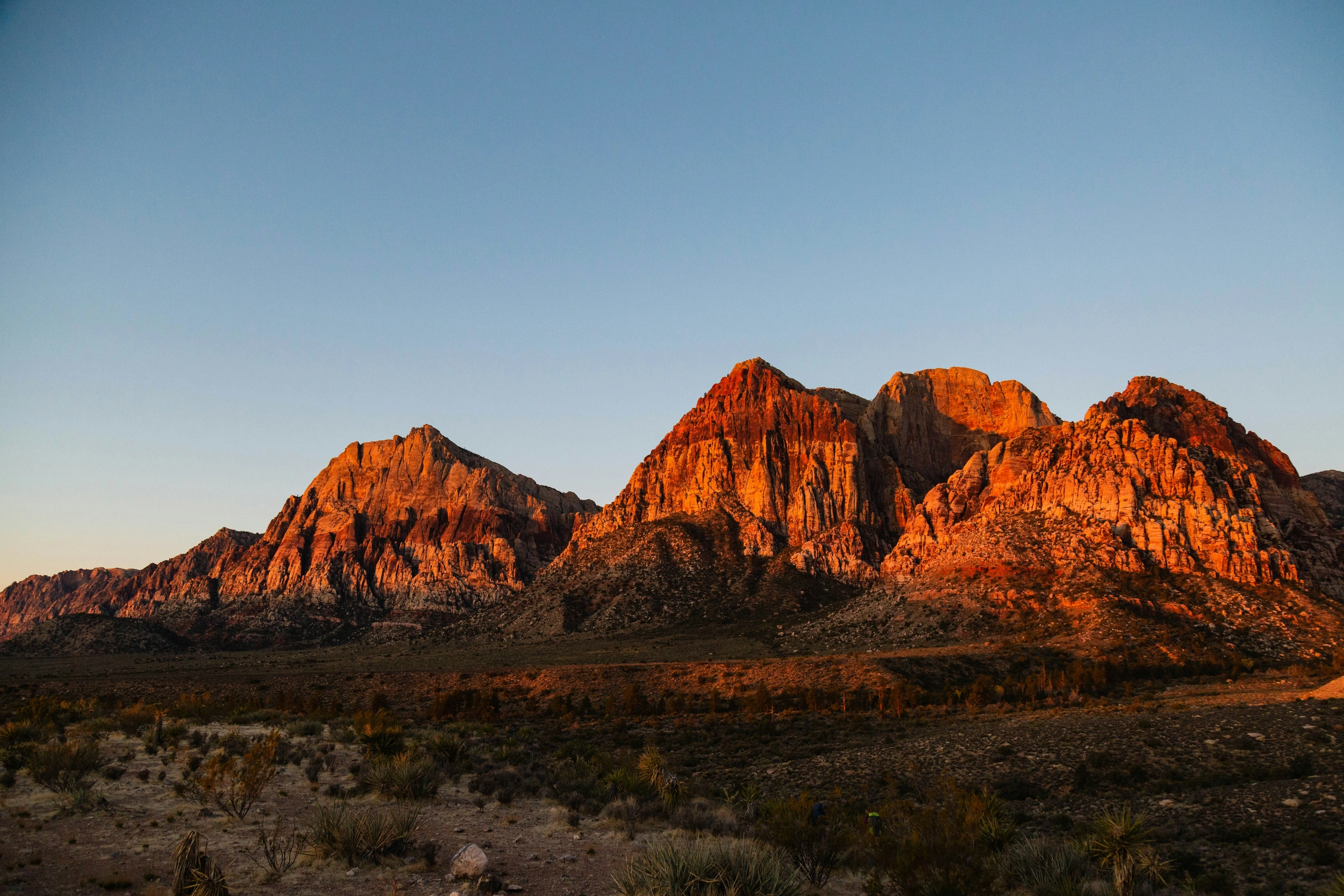 Red Rock Canyon au lever du soleil, formations rocheuses rouges près de Las Vegas