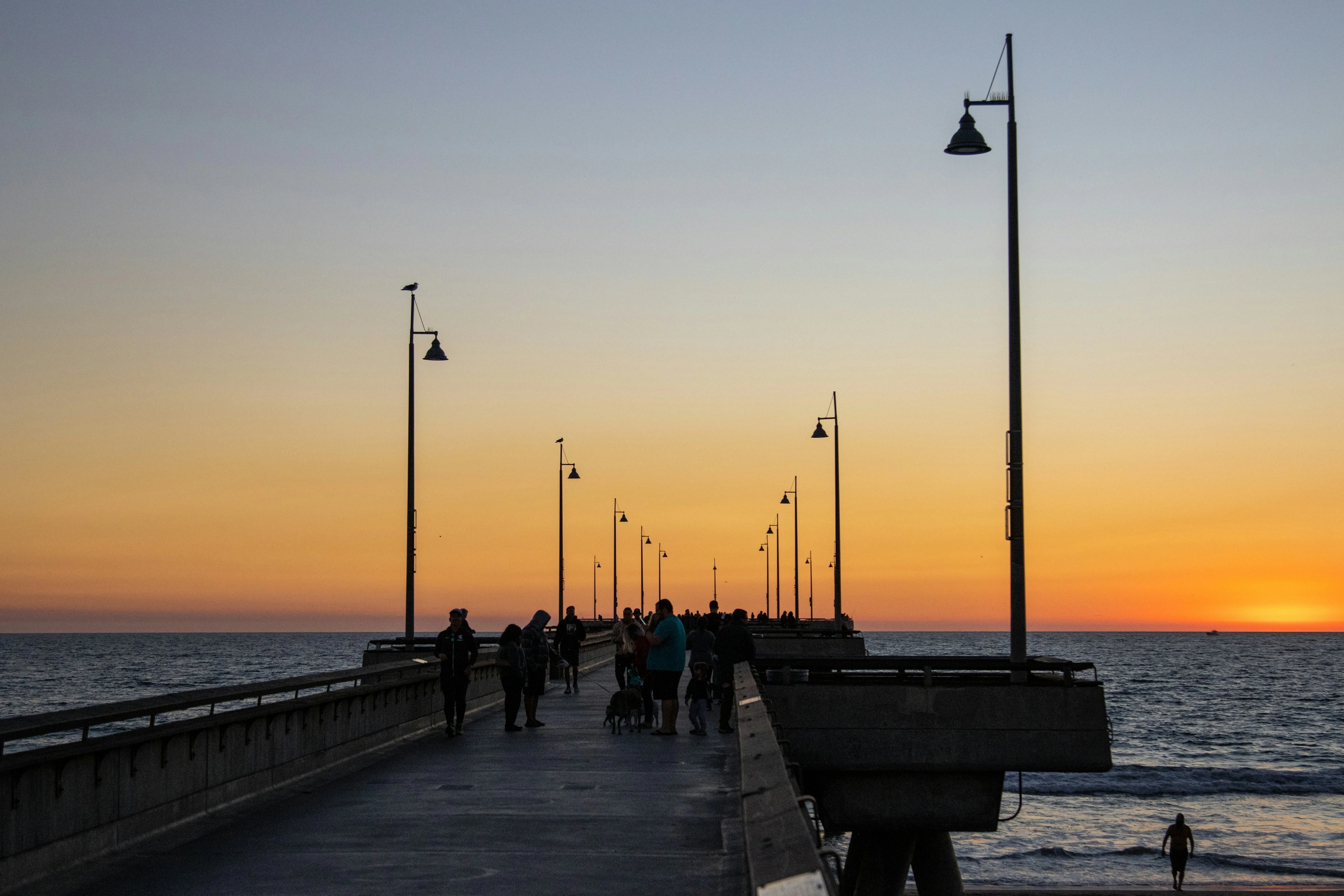La jetée de Venice Beach au coucher du soleil